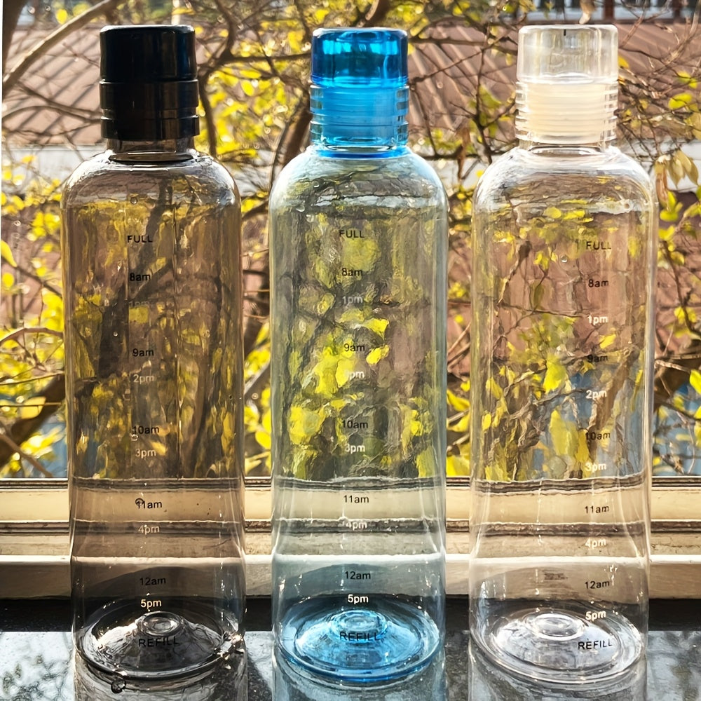 [High-Quality Water Bottle] Transparent Water Bottle with Blue Lid | Durable PC Material, Leak-Proof Design