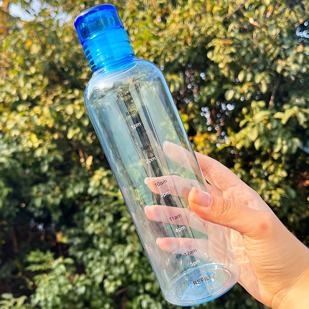 [High-Quality Water Bottle] Transparent Water Bottle with Blue Lid | Durable PC Material, Leak-Proof Design