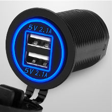 DaierTek 4 in 1 ON/OFF Charger Socket Panel Dual USB Socket Power Outlet & LED Voltmeter &Cigarette Lighter Socket& LED Switch