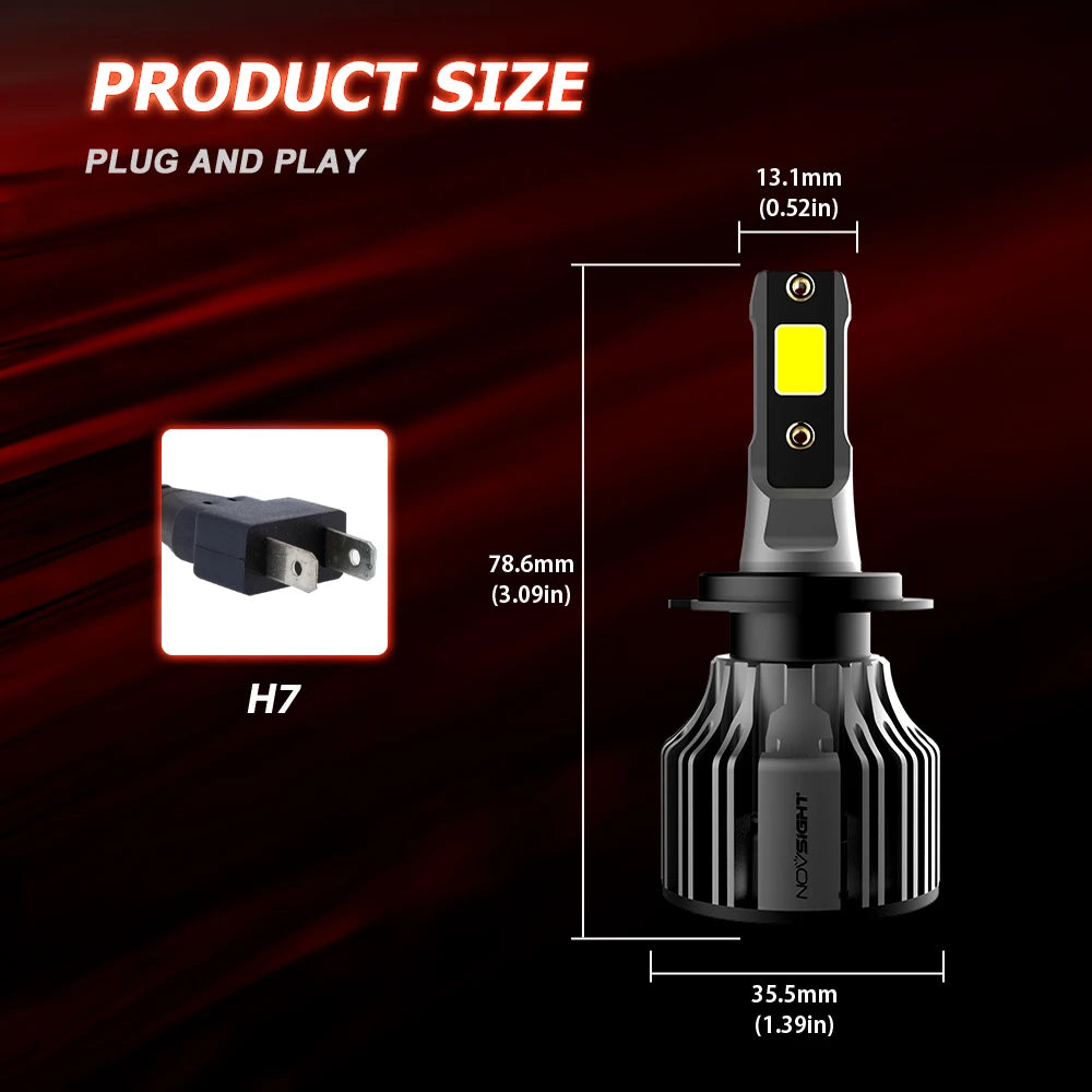 NOVSIGHT Led Car Headlight H1 H3 H4 H7 H11 H8 H9 H13 9005 HB3 9006 HB4 9007 9003 72W 10000LM 6000K Auto Headlamp Fog Light Bulbs