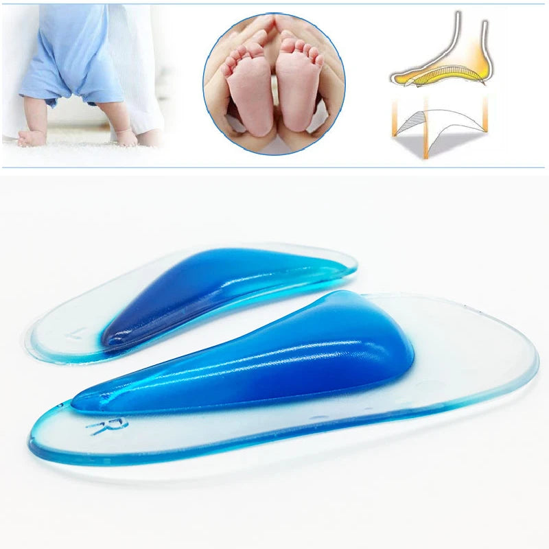 Kids Orthotic Insole Arch Support Silicone Children Insole Flat Foot Flatfoot Corrector Shoe Cushion Insert Gel orthopedic pad