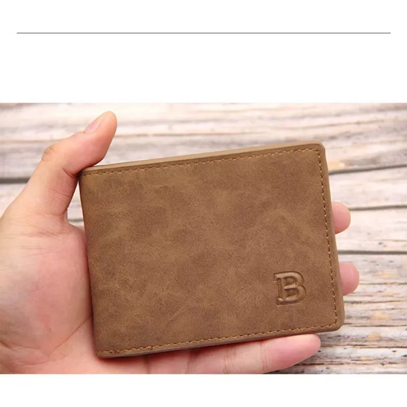 New Short Men Wallets Slim Card Holder Male Wallet PU Leather Small Zipper Coin Pocket Man Purse Wallet