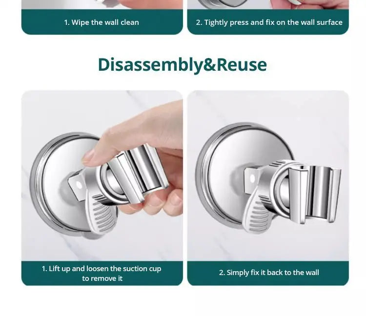 Adjustable Shower Rack Suction Cup Type Lotus Canopy Bracket Handheld Shower Head Bathroom Nozzle Fixed Base