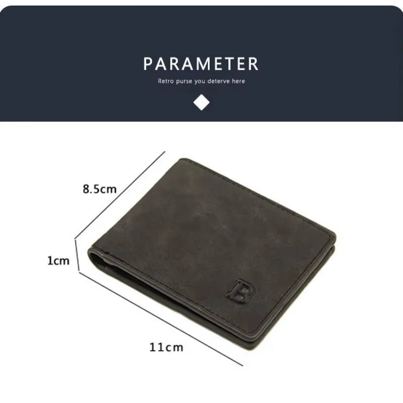 New Short Men Wallets Slim Card Holder Male Wallet PU Leather Small Zipper Coin Pocket Man Purse Wallet