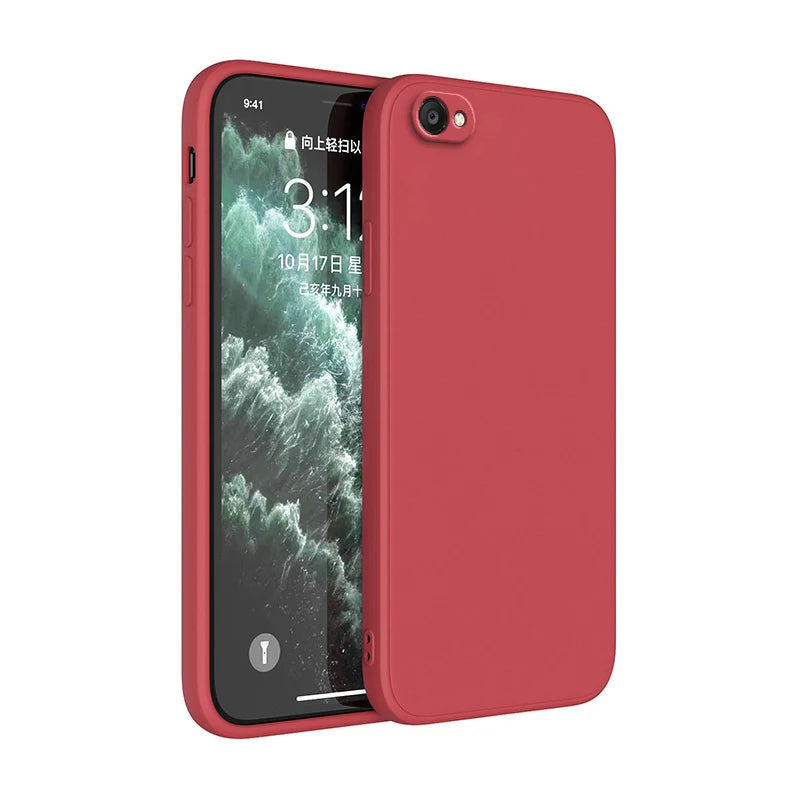 For iphone 7 Case iphone 6 6s 7 8 Plus SE 2020 2022 Cover Square Matte Silicone Luxury Classic Phone Cover Funda