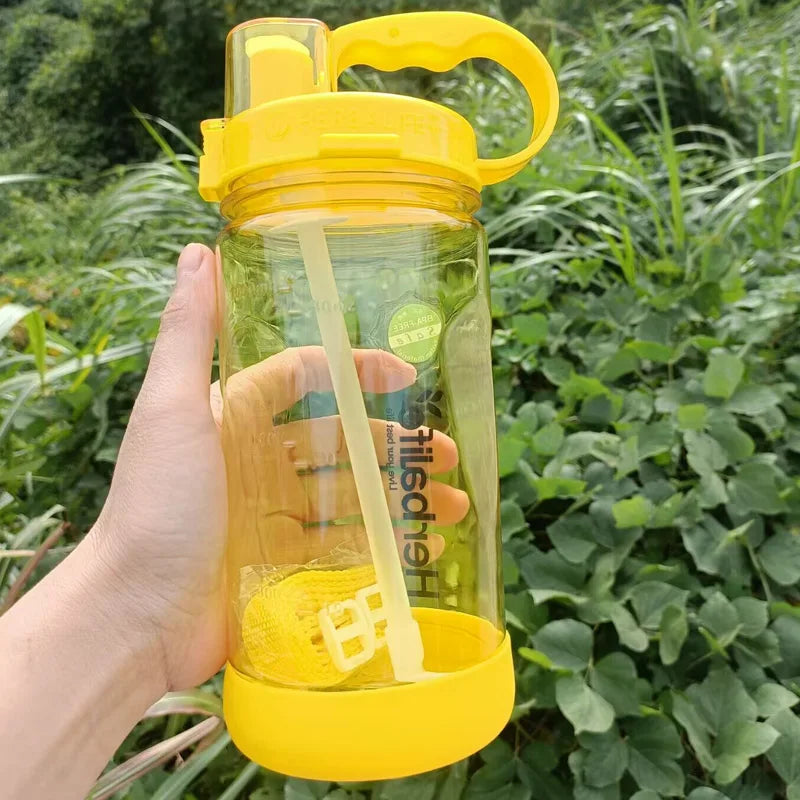 1 Liter Water Bottle Motivational Sports Bottle Leak proof Plastic Drinking Cup Outdoor Travel Gym Fitness Jugs