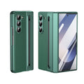 For Galaxy Fold6 S Pen Leather Phone Case Hinge Protection & Built-in Screen Protector Leather Phone Cover for Fold5 Fold4 Black