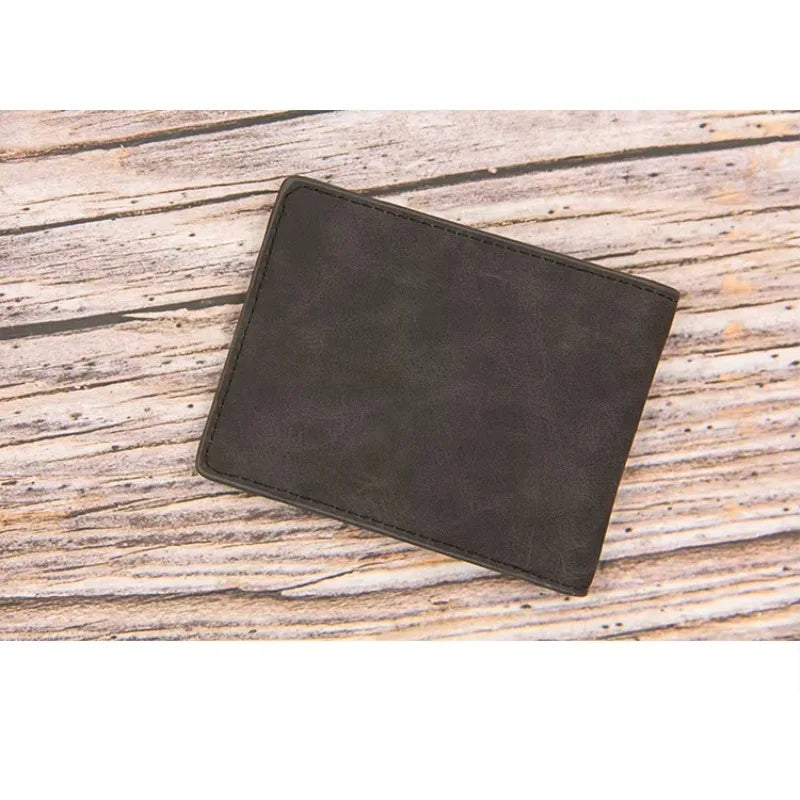 New Short Men Wallets Slim Card Holder Male Wallet PU Leather Small Zipper Coin Pocket Man Purse Wallet