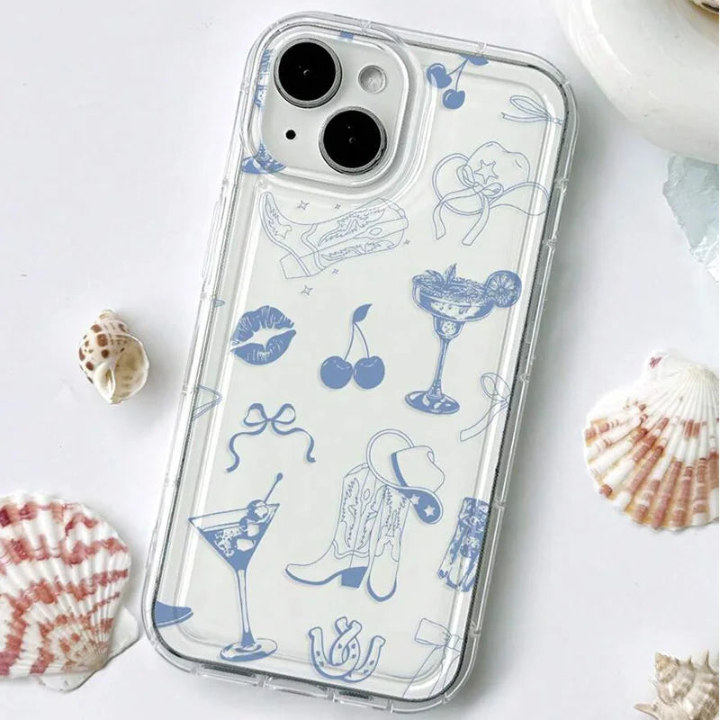 For iPhone 16 15 14 13 12 11 Pro Max Case﻿ Western Boot Pattern Bowknot Soft Phone Cover For iPhone XSMax XR X 7 8 Plus SE Funda