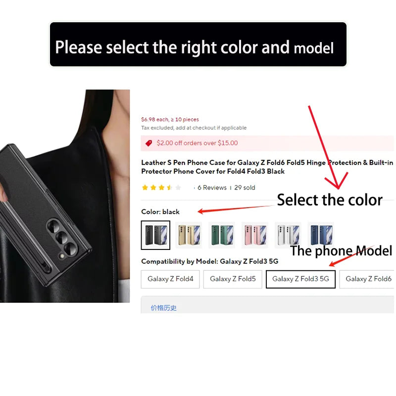 S Pen Phone Case for Galaxy Z Fold6 Fold7 Hinge Protection & Built-in Screen Protector Leather Phone Cover for Fold4 Fold5 Blue