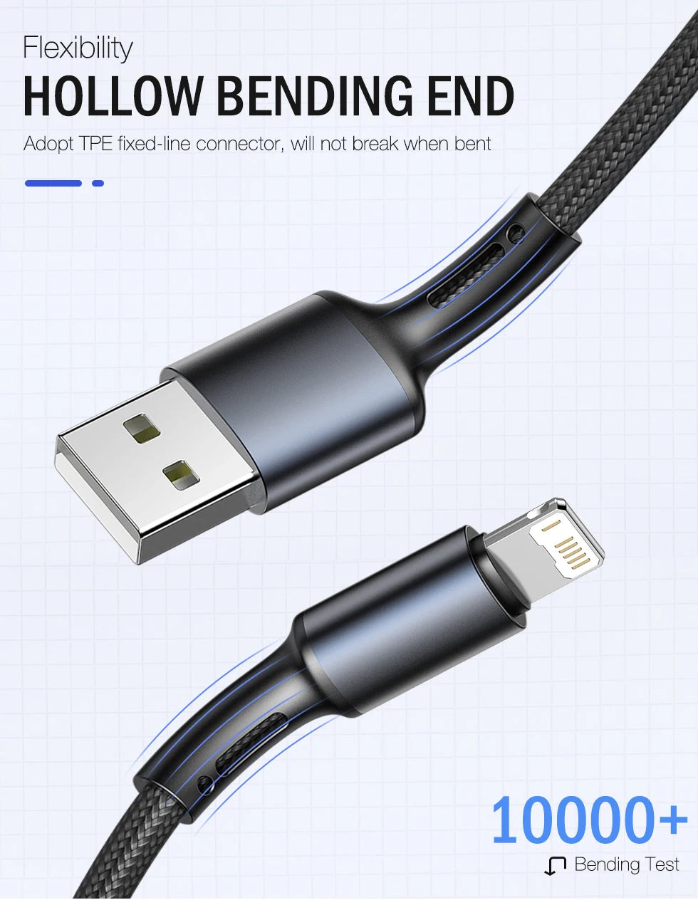 Fast Charging USB Charger Cable For iPhone 14 13 12 11 Xs Max Xr X 8 7 6 Plus 5 SE iPad Origin Mobile Phone Long Data Cord 2m 3m