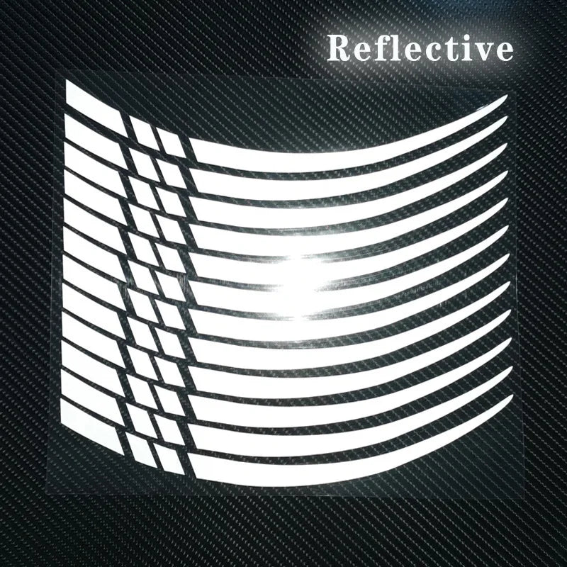 12pcs Motorcycle Hub Stickers Sport Stripe Wheel Rim Waterproof Vinyl Decals Removable Motorbike Hub Decoration Hub Accessories