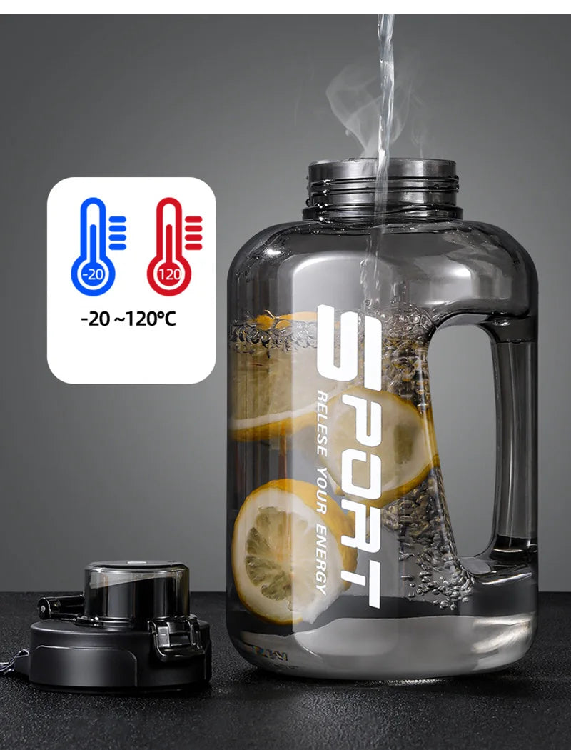 Large Capacity 2 Liter Water Bottle with Straw Lid Sports Gym Water Kettle for Camping Travel BPA Free Drinking Bottles