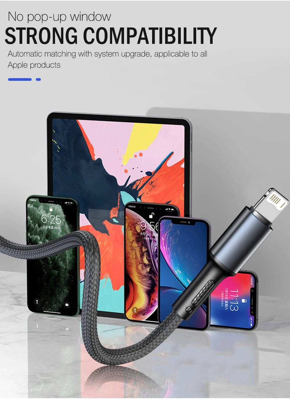 Fast Charging USB Charger Cable For iPhone 14 13 12 11 Xs Max Xr X 8 7 6 Plus 5 SE iPad Origin Mobile Phone Long Data Cord 2m 3m