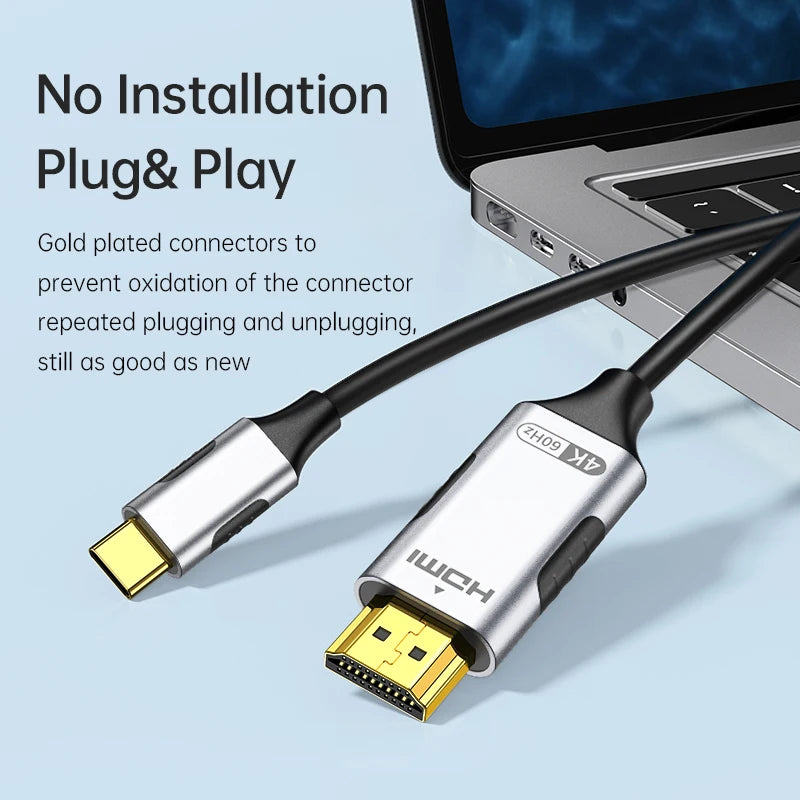 8K USB C to HDMI Cable 2.1 Adapter 32.4Gbps 4K@120Hz HDR10+ Dolby Vision for MacBook Pro/M1/M2/Cord for Laptop Tablet Galaxy S24