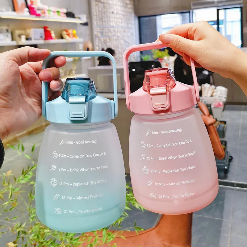 1300ML Water Bottle with Straw Large Capacity Drinking Bottle for Outdoor Sport Fitness Cute Student Bottles Drinkware