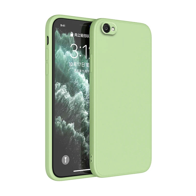 For iphone 7 Case iphone 6 6s 7 8 Plus SE 2020 2022 Cover Square Matte Silicone Luxury Classic Phone Cover Funda