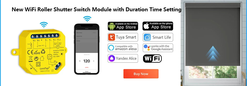 Tuya Smart Life WiFi Curtains Blinds Switch Roller Shutter Electric Motor Google Home Alexa Voice Control Connected House Engine