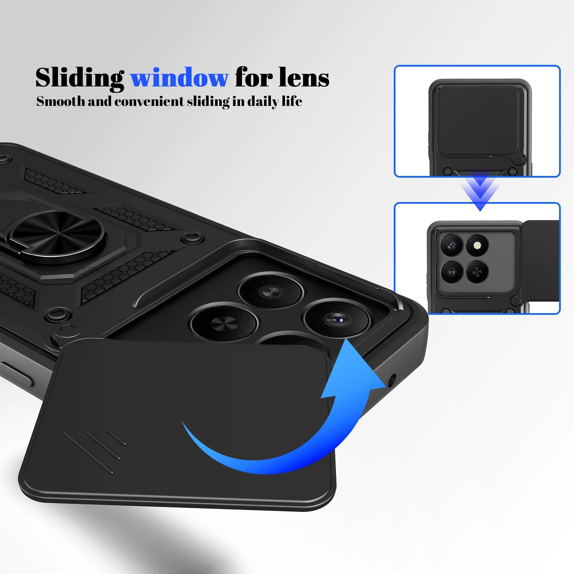 For Honor 400 Smart 5G Case Shockproof Magnetic Armor Slide Lens Phone Cover For Honor 400 Smart Case Cell Phone Coque Fundas