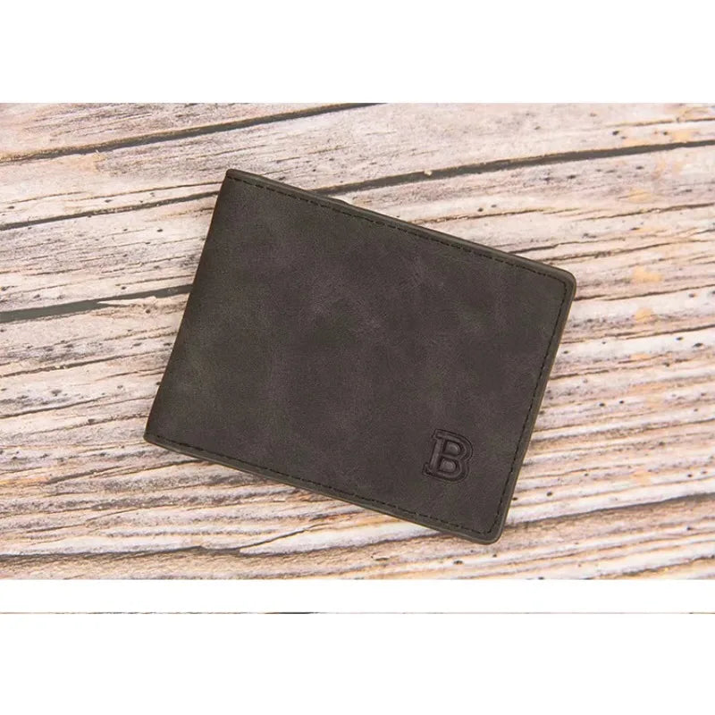 New Short Men Wallets Slim Card Holder Male Wallet PU Leather Small Zipper Coin Pocket Man Purse Wallet