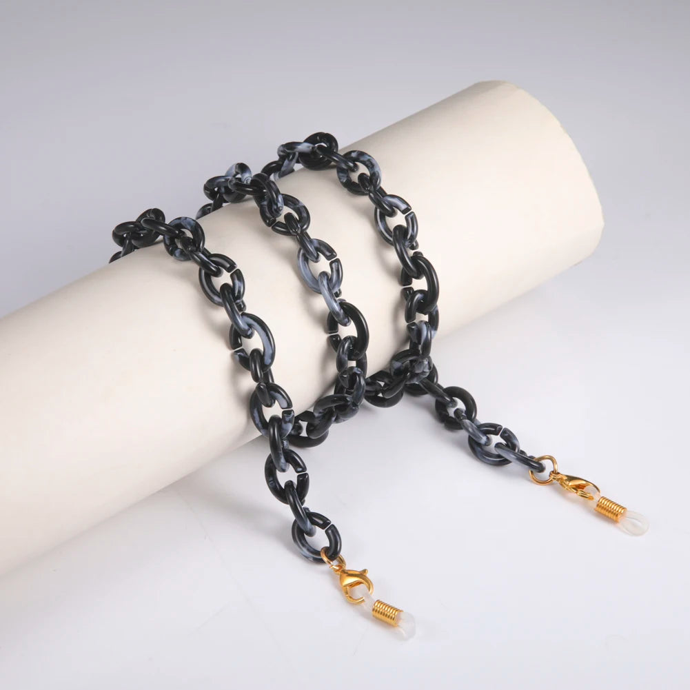 Lemegeton Fashion Leopard Acrylic Glasses Chain Face Mask Lanyard Chains for Women Men Neck Holder Sunglasses Straps Cord Gift