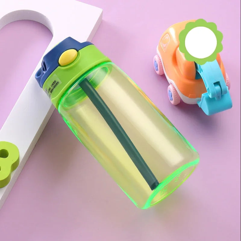 480ml Water Bottle With Straw Kids Girls Portable Travel Bottles Gym Sports Fitness Cup Summer Cold Water Juice Drinking Bottle