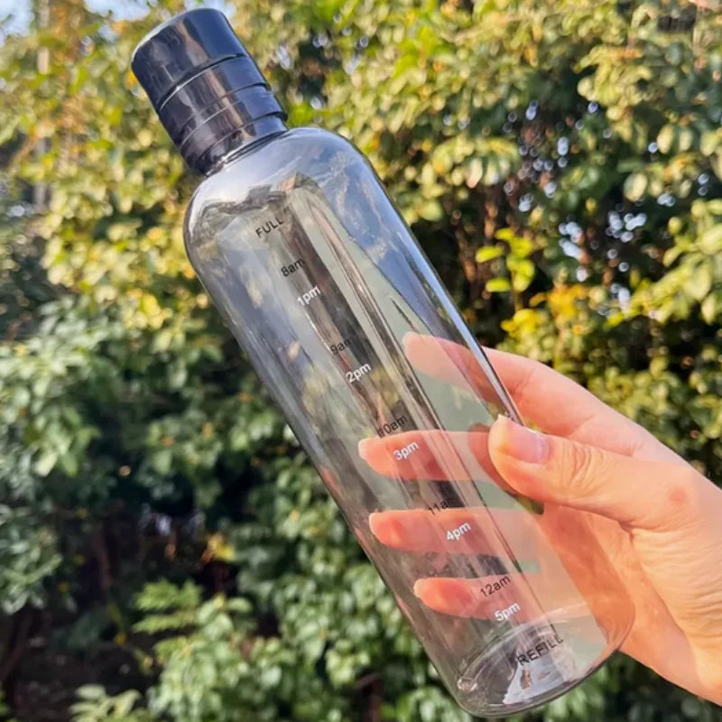 [High-Quality Water Bottle] Transparent Water Bottle with Blue Lid | Durable PC Material, Leak-Proof Design