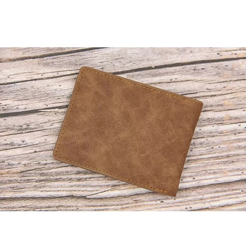New Short Men Wallets Slim Card Holder Male Wallet PU Leather Small Zipper Coin Pocket Man Purse Wallet