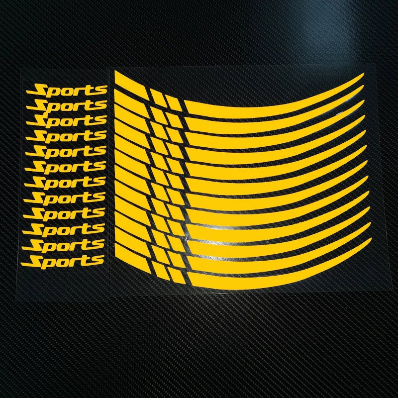 12pcs Motorcycle Hub Stickers Sport Stripe Wheel Rim Waterproof Vinyl Decals Removable Motorbike Hub Decoration Hub Accessories