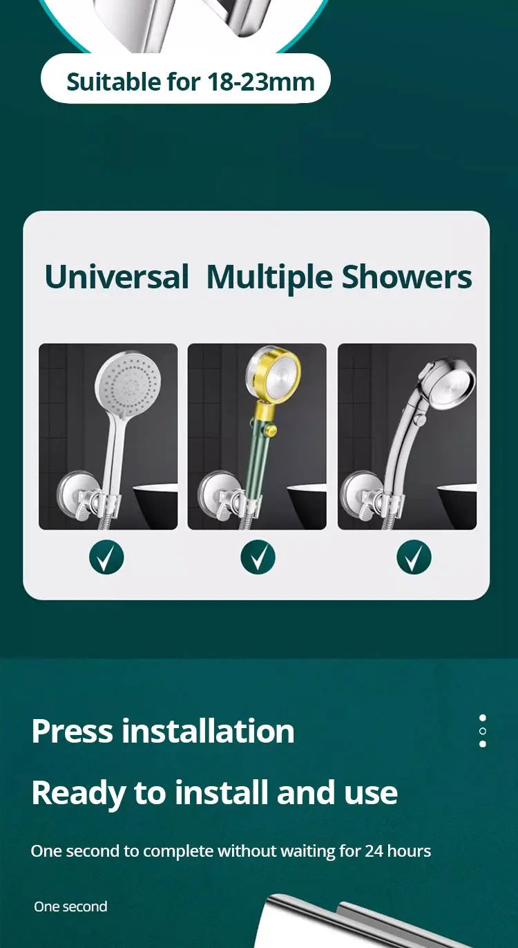 Adjustable Shower Rack Suction Cup Type Lotus Canopy Bracket Handheld Shower Head Bathroom Nozzle Fixed Base
