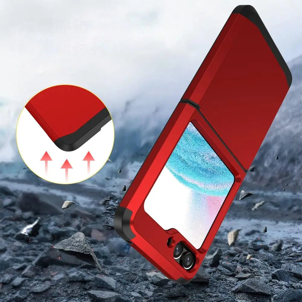 New Armor Hinge Phone Cover Shock Proof Mobile Phone Protector PC TPU Phone Full Cover For Samsung Galaxy Z Flip5