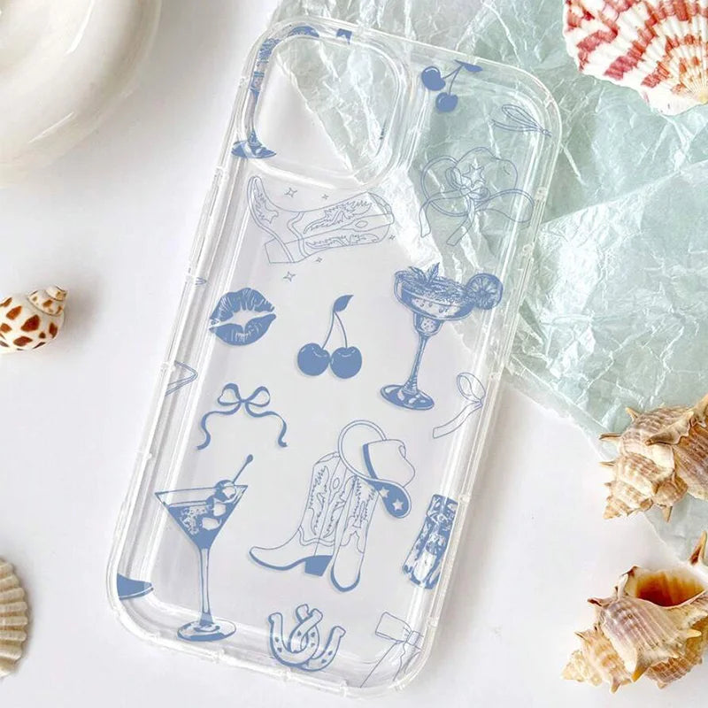 For iPhone 16 15 14 13 12 11 Pro Max Case﻿ Western Boot Pattern Bowknot Soft Phone Cover For iPhone XSMax XR X 7 8 Plus SE Funda