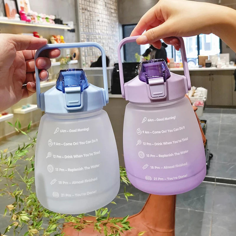 1300ML Water Bottle with Straw Large Capacity Drinking Bottle for Outdoor Sport Fitness Cute Student Bottles Drinkware