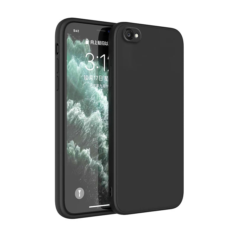 For iphone 7 Case iphone 6 6s 7 8 Plus SE 2020 2022 Cover Square Matte Silicone Luxury Classic Phone Cover Funda