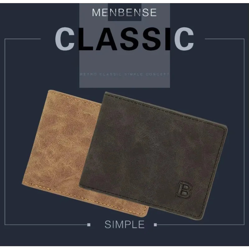 New Short Men Wallets Slim Card Holder Male Wallet PU Leather Small Zipper Coin Pocket Man Purse Wallet