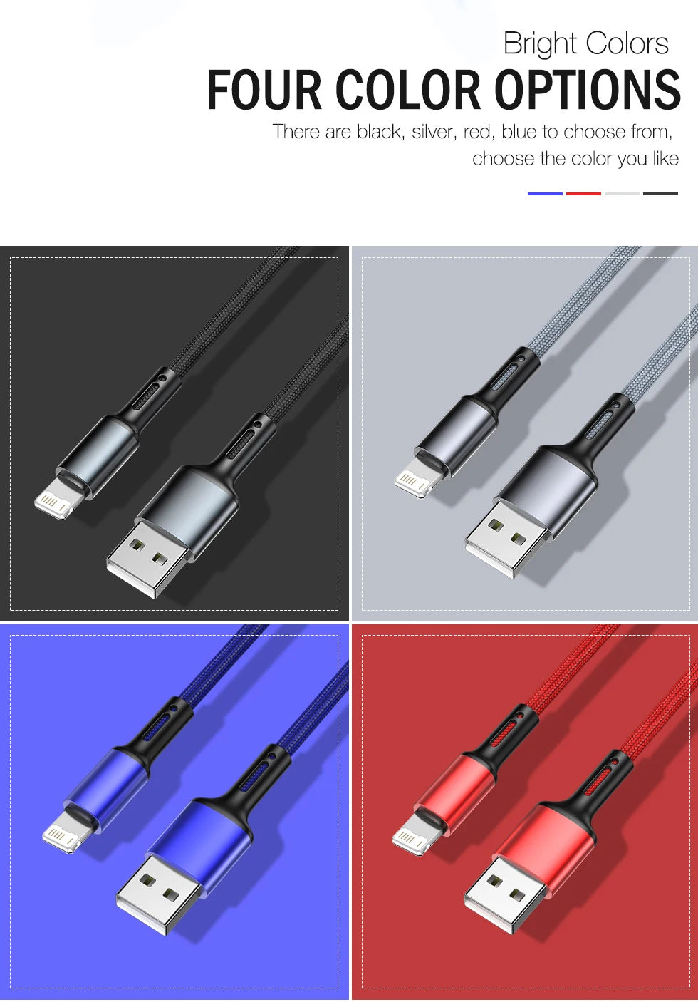 Fast Charging USB Charger Cable For iPhone 14 13 12 11 Xs Max Xr X 8 7 6 Plus 5 SE iPad Origin Mobile Phone Long Data Cord 2m 3m