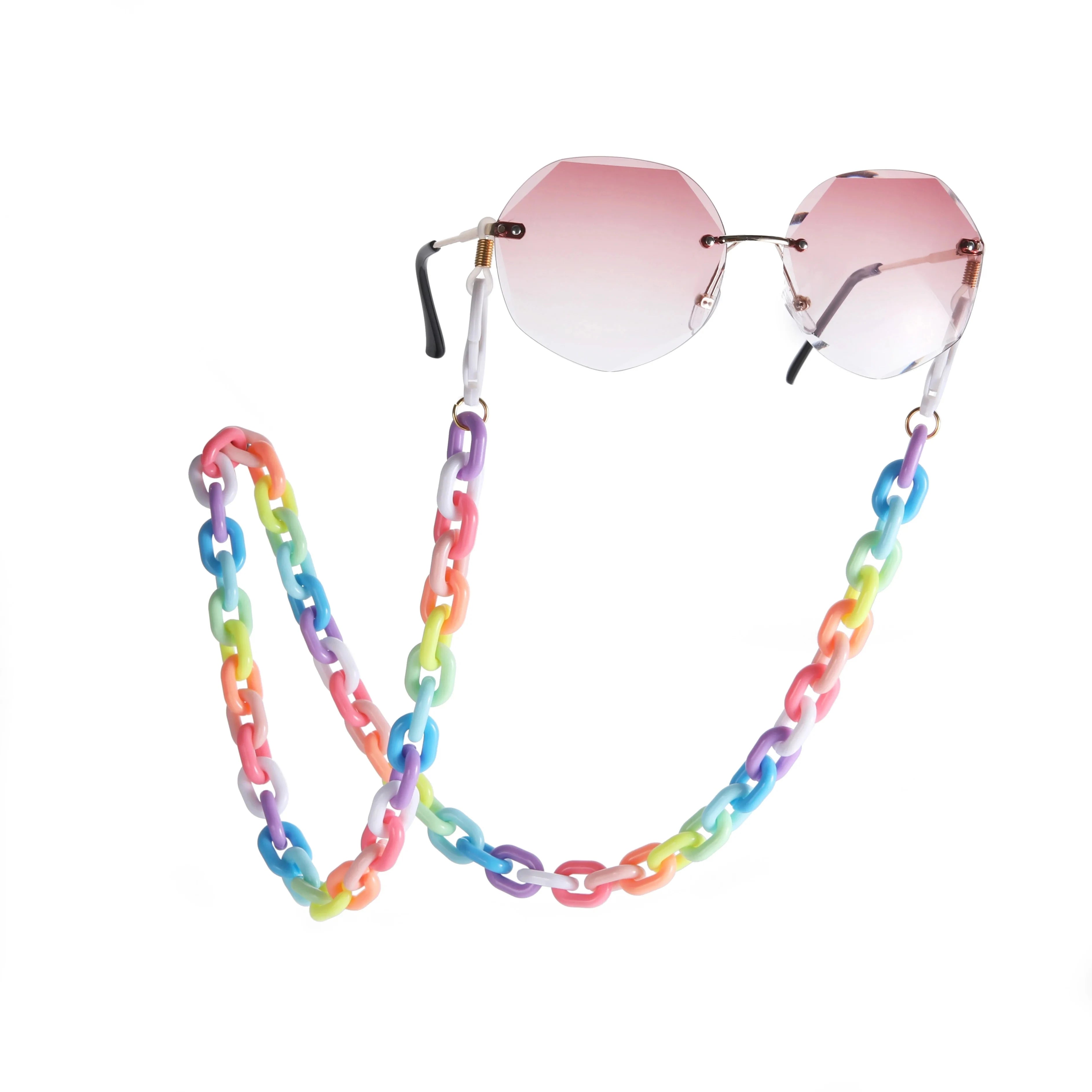 Lemegeton Fashion Leopard Acrylic Glasses Chain Face Mask Lanyard Chains for Women Men Neck Holder Sunglasses Straps Cord Gift