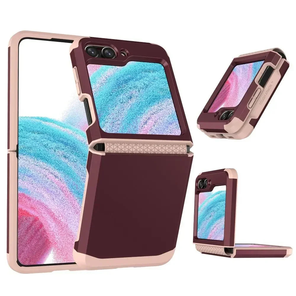 New Armor Hinge Phone Cover Shock Proof Mobile Phone Protector PC TPU Phone Full Cover For Samsung Galaxy Z Flip5