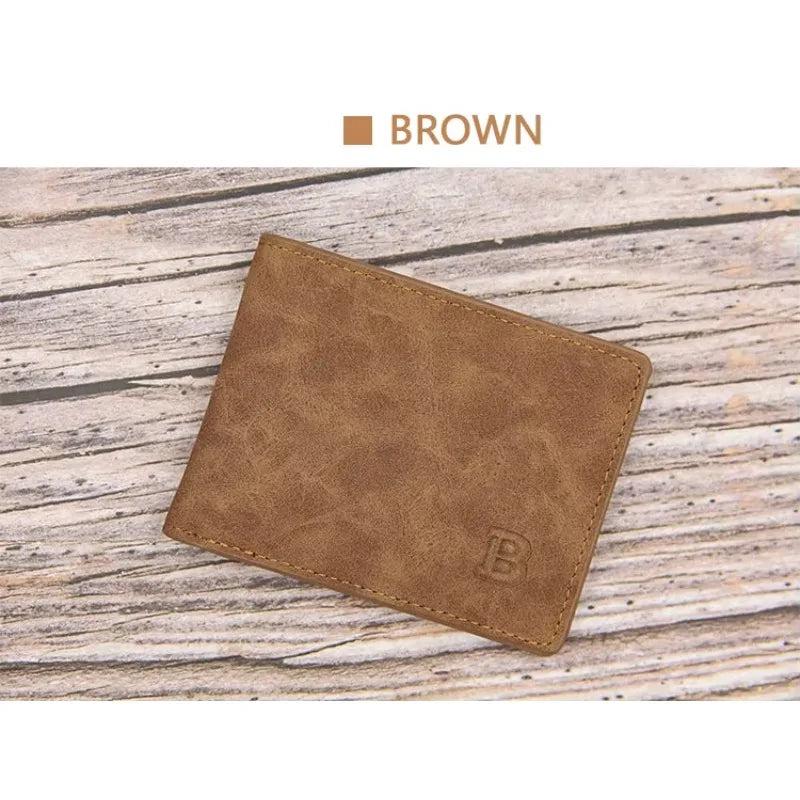 New Short Men Wallets Slim Card Holder Male Wallet PU Leather Small Zipper Coin Pocket Man Purse Wallet