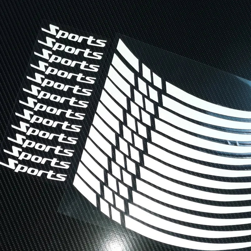 12pcs Motorcycle Hub Stickers Sport Stripe Wheel Rim Waterproof Vinyl Decals Removable Motorbike Hub Decoration Hub Accessories