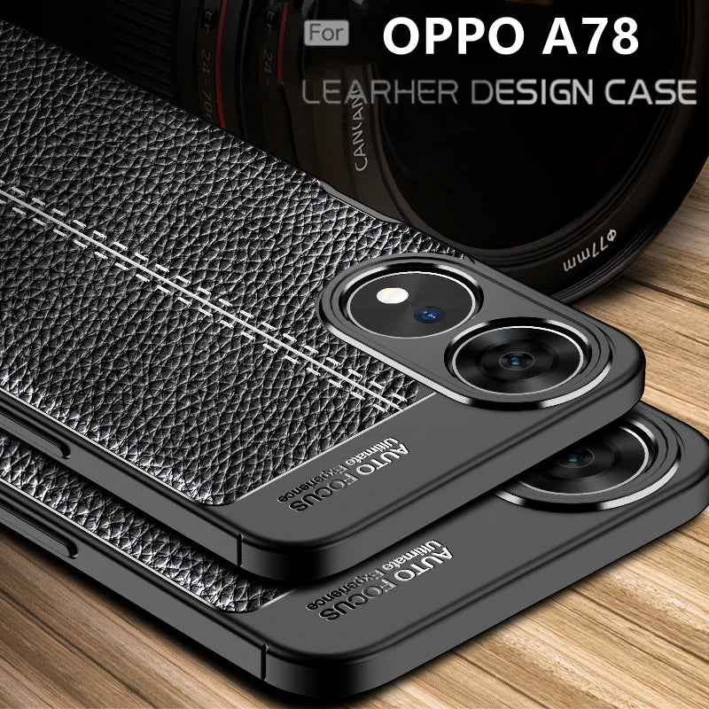 For OPPO A78 5G Case Cover OPPO A 78 A78 5G Capas New Armor Phone Back Soft Shockproof Bumper TPU Leather Fundas OPPO A78 Cover