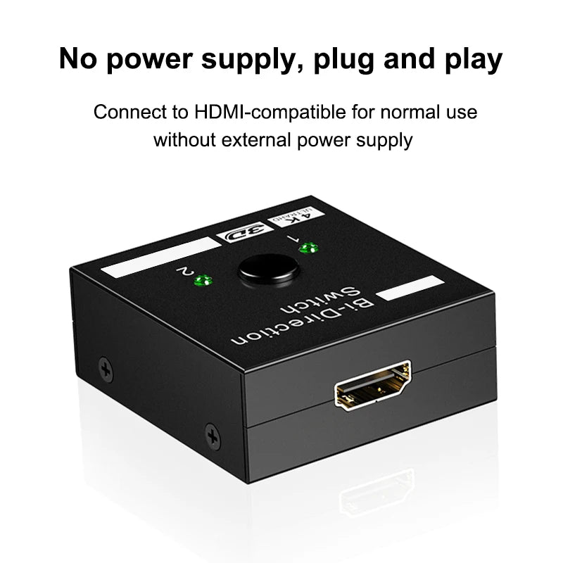 HDMI-compatible Switch Bi-Direction 2.0 Splitter 1x2/2x1 Adapter 2 in 1 out Converter for PS4 Pro/4/3 TV Box 4K Switcher