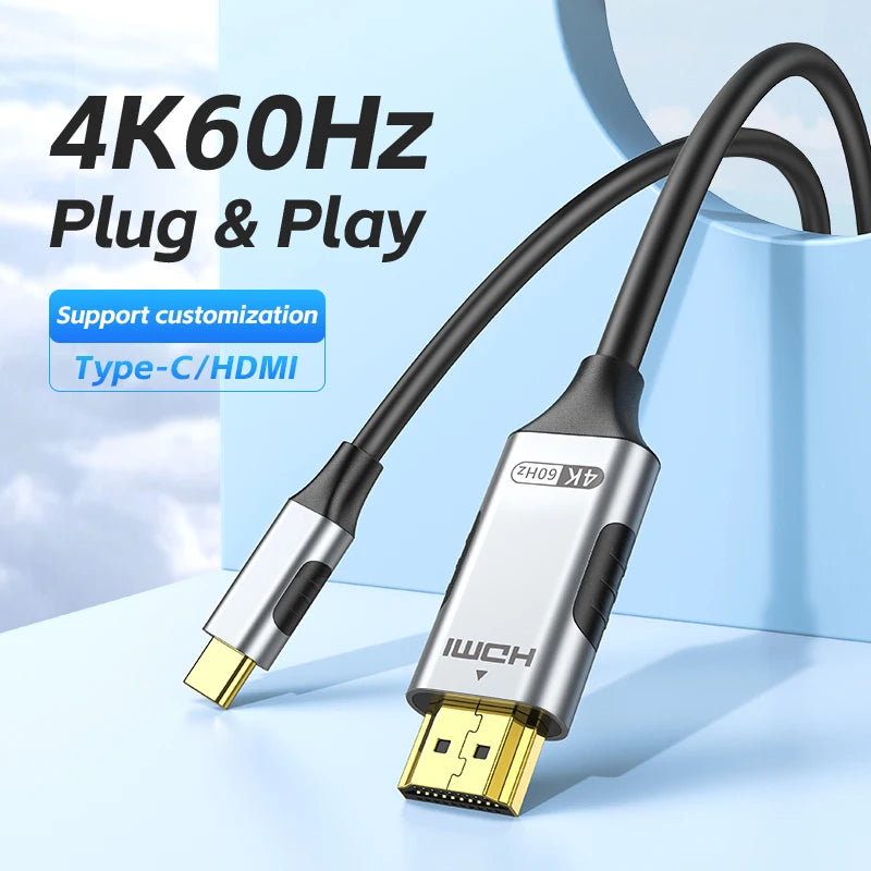 8K USB C to HDMI Cable 2.1 Adapter 32.4Gbps 4K@120Hz HDR10+ Dolby Vision for MacBook Pro/M1/M2/Cord for Laptop Tablet Galaxy S24