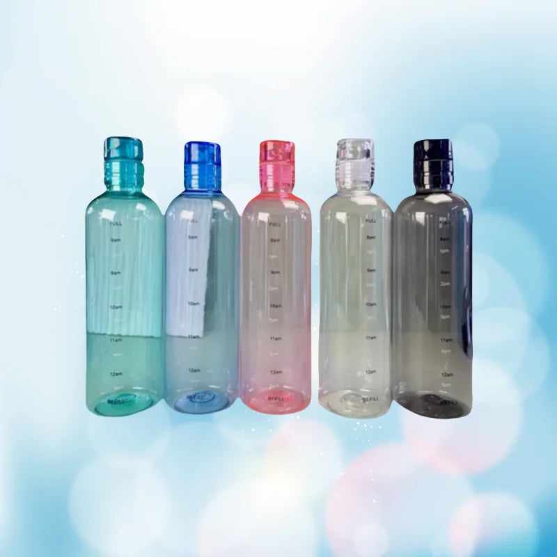 [High-Quality Water Bottle] Transparent Water Bottle with Blue Lid | Durable PC Material, Leak-Proof Design