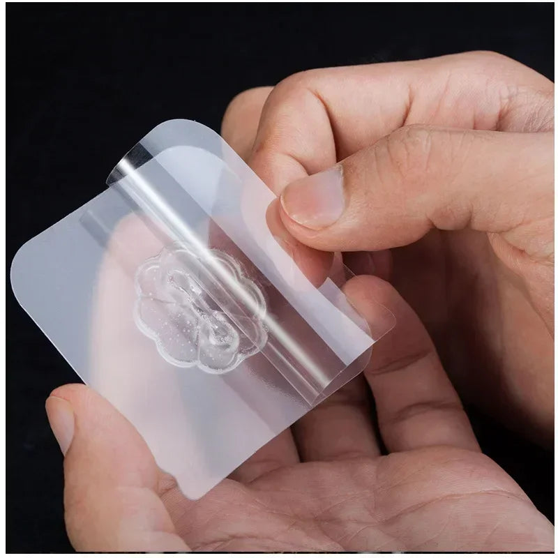 Self-adhesive Adhesive wall Hanging hooks Heavy Duty Transparent Seamless Hooks Keys Bathroom Shower Outdoor Kitchen Door Home