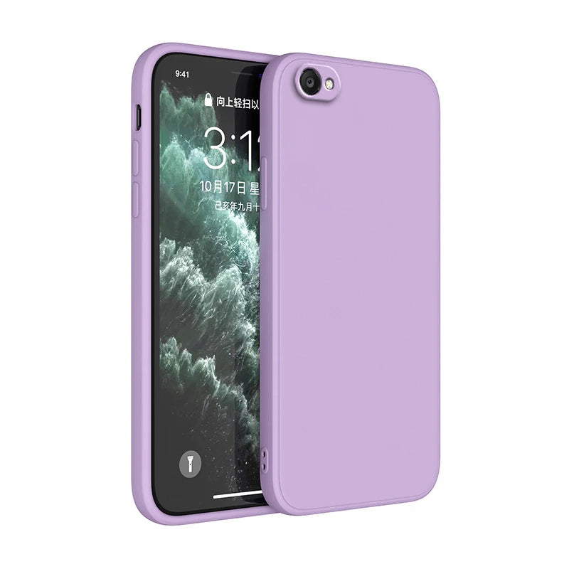 For iphone 7 Case iphone 6 6s 7 8 Plus SE 2020 2022 Cover Square Matte Silicone Luxury Classic Phone Cover Funda