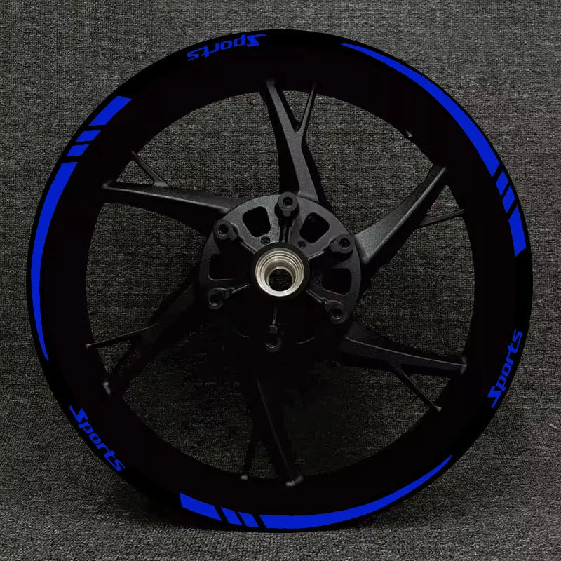 12pcs Motorcycle Hub Stickers Sport Stripe Wheel Rim Waterproof Vinyl Decals Removable Motorbike Hub Decoration Hub Accessories