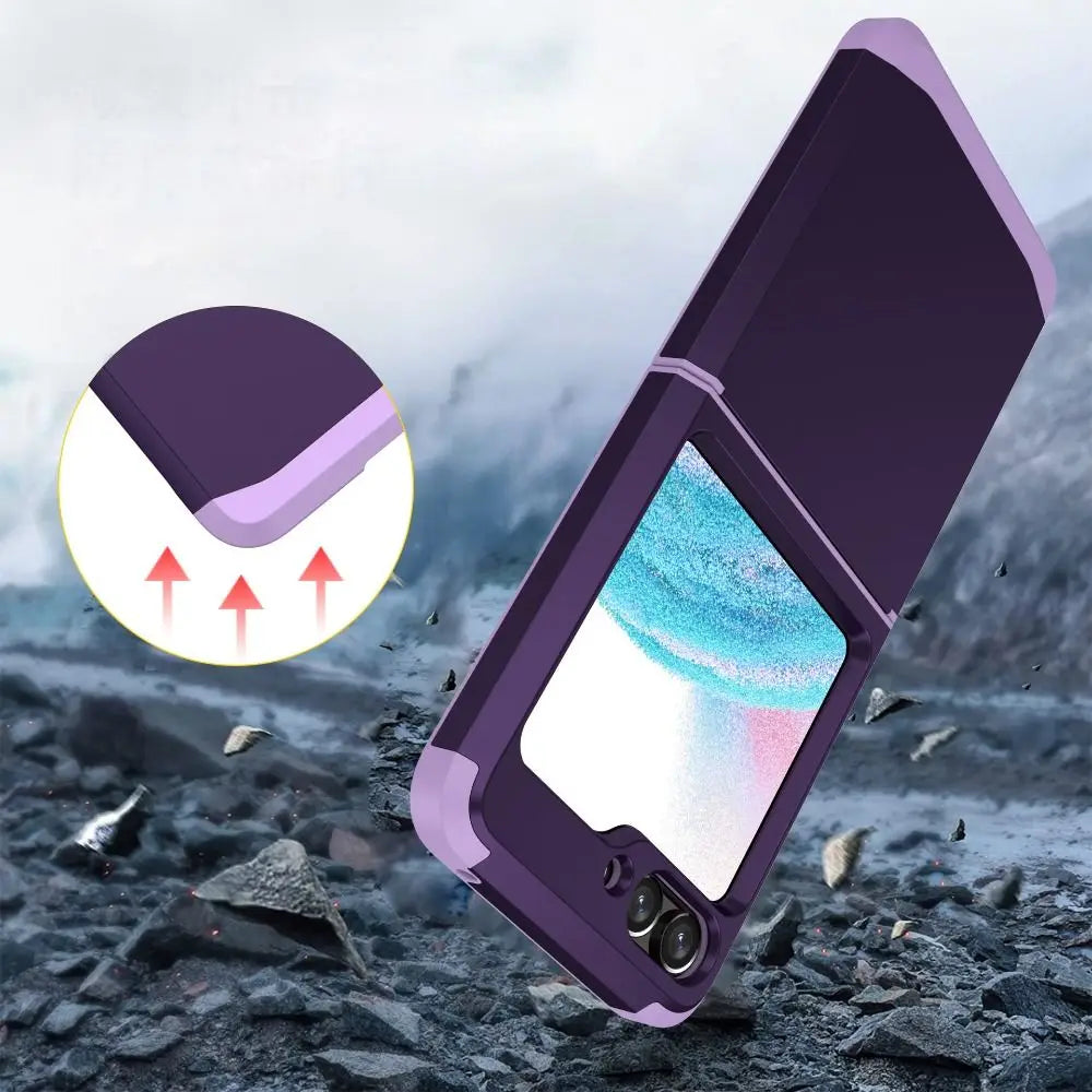 New Armor Hinge Phone Cover Shock Proof Mobile Phone Protector PC TPU Phone Full Cover For Samsung Galaxy Z Flip5