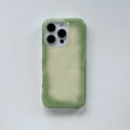 Fashion Chic Fresh Emerald Green Color Smudging Color Contrast Glossy Phone Case Cover for iPhone 13 14 15 16 17 Pro Max