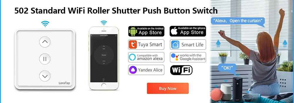 Tuya Smart Life WiFi Curtains Blinds Switch Roller Shutter Electric Motor Google Home Alexa Voice Control Connected House Engine